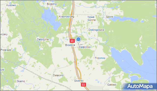 mapa Dalęcinko, Dalęcinko na mapie Targeo