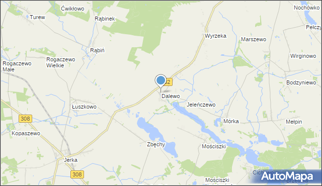 mapa Dalewo, Dalewo gmina Śrem na mapie Targeo