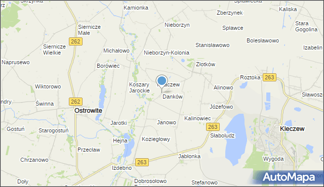 mapa Danków, Danków gmina Kleczew na mapie Targeo