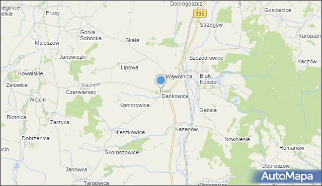 mapa Dankowice, Dankowice gmina Strzelin na mapie Targeo