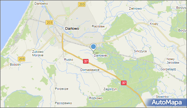 mapa Darłowiec, Darłowiec na mapie Targeo