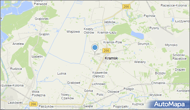 mapa Dębicz, Dębicz gmina Kramsk na mapie Targeo