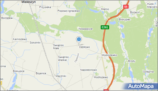 mapa Dębłowo, Dębłowo na mapie Targeo