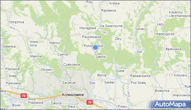 mapa Dębnik, Dębnik gmina Krzeszowice na mapie Targeo
