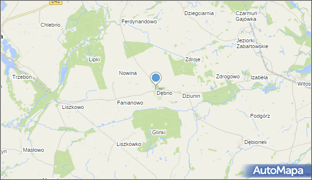 mapa Dębno, Dębno gmina Łobżenica na mapie Targeo