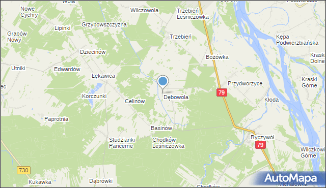 mapa Dębowola, Dębowola na mapie Targeo