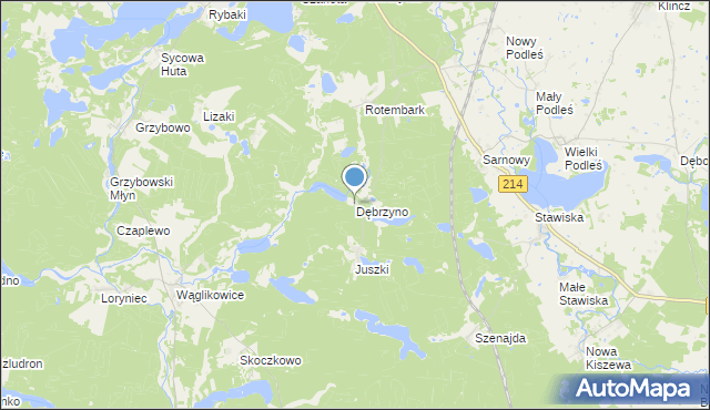 mapa Dębrzyno, Dębrzyno na mapie Targeo