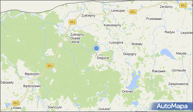 mapa Degucie, Degucie gmina Dubeninki na mapie Targeo