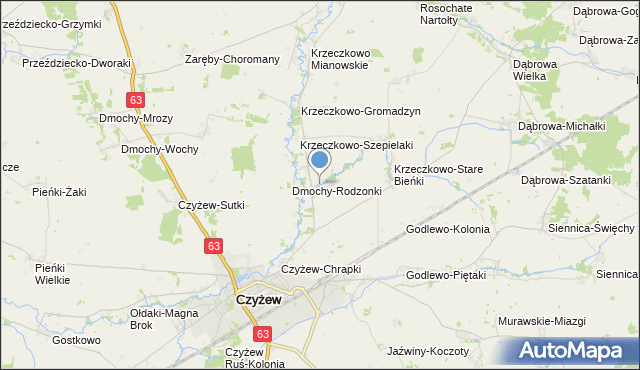 mapa Dmochy-Glinki, Dmochy-Glinki na mapie Targeo