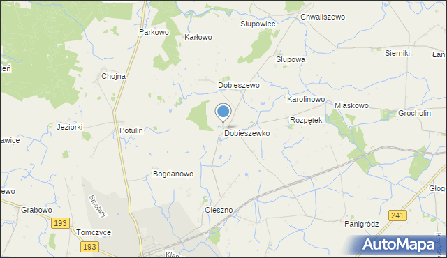 mapa Dobieszewko, Dobieszewko gmina Kcynia na mapie Targeo