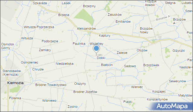 mapa Dobki, Dobki gmina Iłów na mapie Targeo