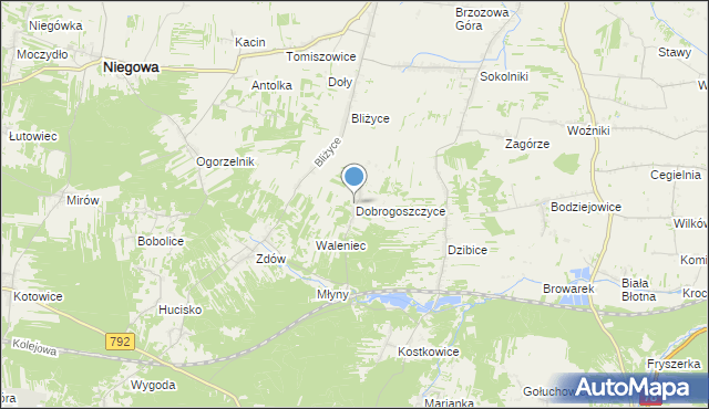 mapa Dobrogoszczyce, Dobrogoszczyce na mapie Targeo