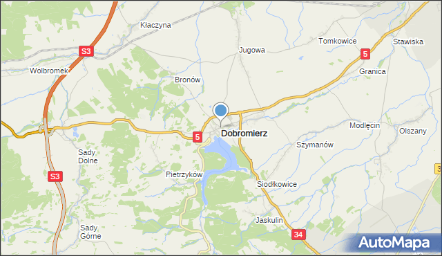 mapa Dobromierz, Dobromierz powiat świdnicki na mapie Targeo