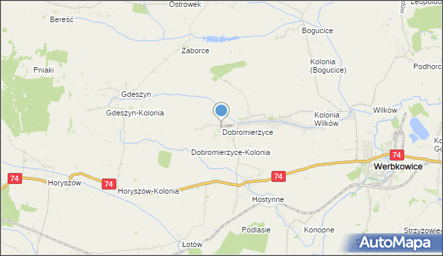mapa Dobromierzyce, Dobromierzyce na mapie Targeo