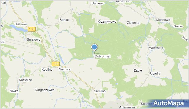 mapa Dobromyśl, Dobromyśl gmina Golczewo na mapie Targeo