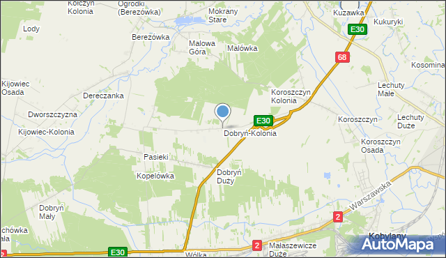 mapa Dobryń-Kolonia, Dobryń-Kolonia na mapie Targeo