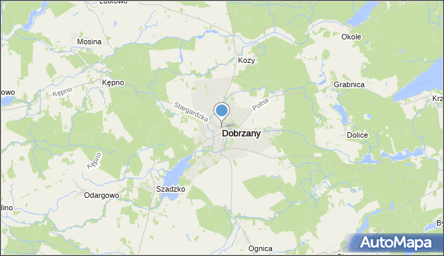 mapa Dobrzany, Dobrzany powiat stargardzki na mapie Targeo