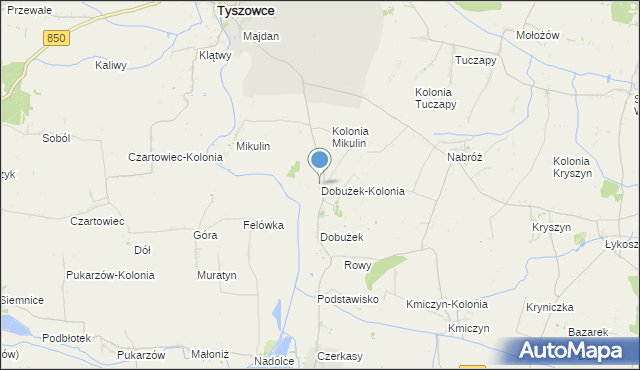 mapa Dobużek-Kolonia, Dobużek-Kolonia na mapie Targeo