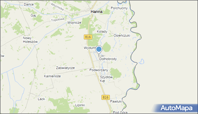 mapa Dołhobrody, Dołhobrody na mapie Targeo