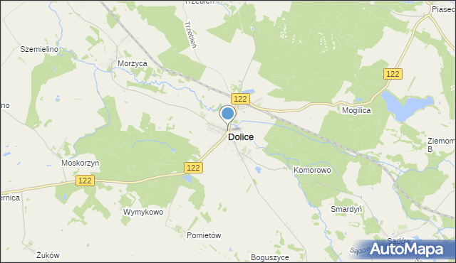 mapa Dolice, Dolice powiat stargardzki na mapie Targeo