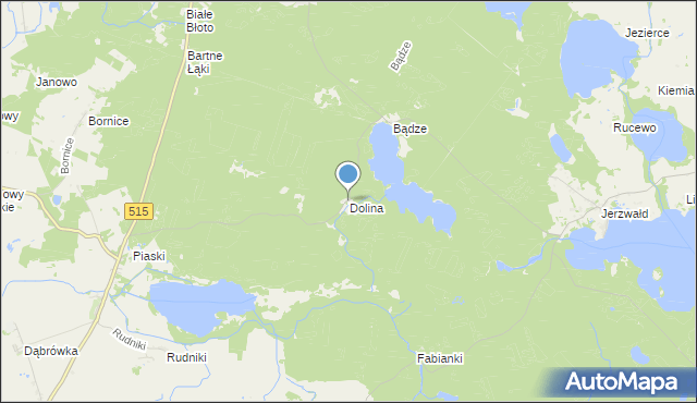 mapa Dolina, Dolina gmina Susz na mapie Targeo