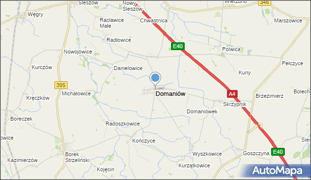 mapa Domaniów, Domaniów powiat oławski na mapie Targeo