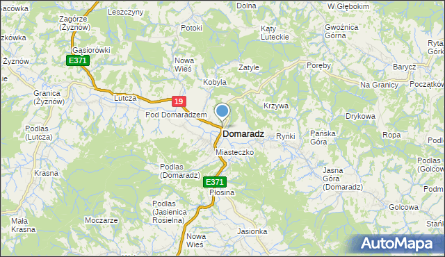 mapa Domaradz, Domaradz powiat brzozowski na mapie Targeo