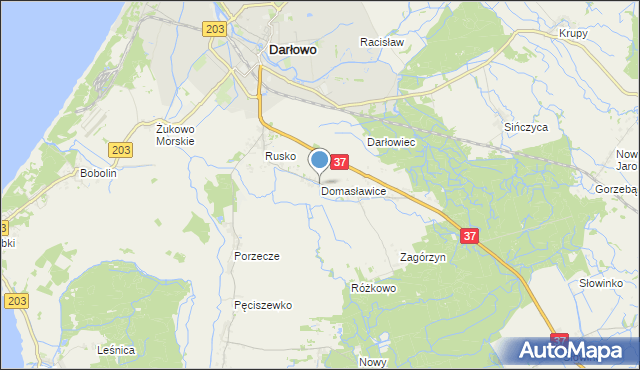 mapa Domasławice, Domasławice gmina Darłowo na mapie Targeo