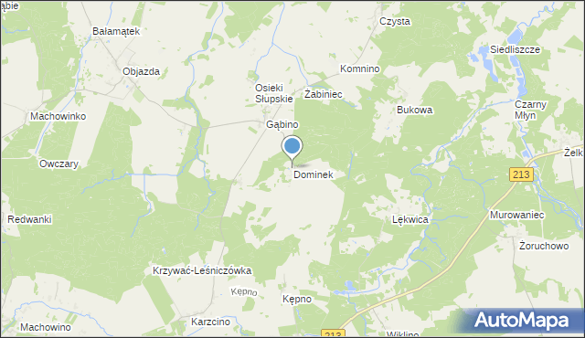 mapa Dominek, Dominek na mapie Targeo