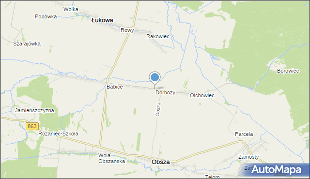 mapa Dorbozy, Dorbozy na mapie Targeo