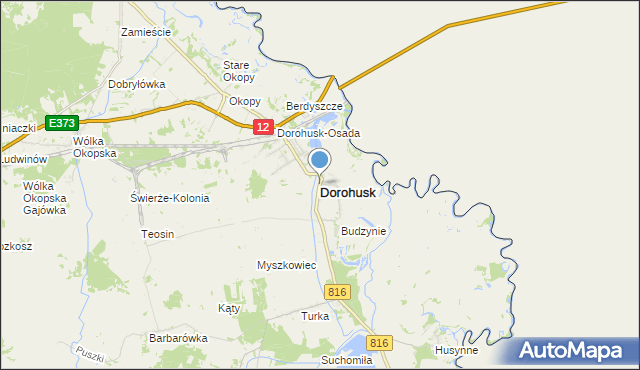 mapa Dorohusk, Dorohusk na mapie Targeo