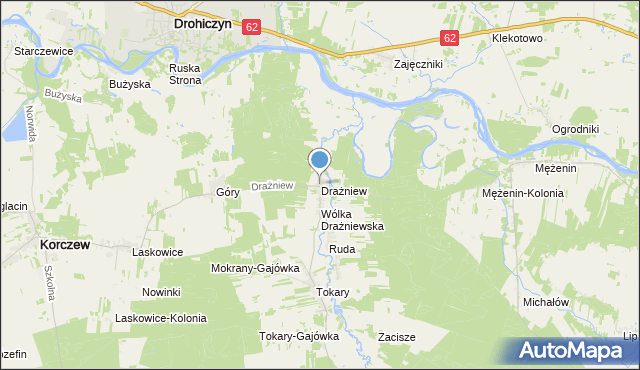 mapa Drażniew, Drażniew na mapie Targeo