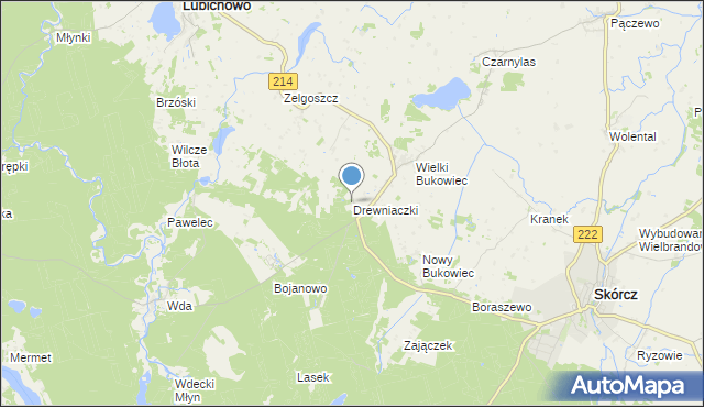 mapa Drewniaczki, Drewniaczki na mapie Targeo