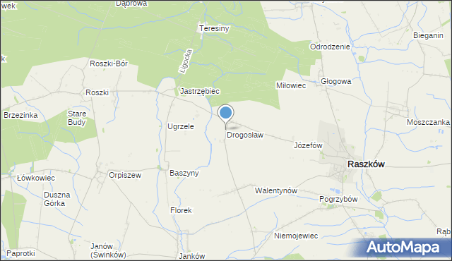 mapa Drogosław, Drogosław gmina Raszków na mapie Targeo