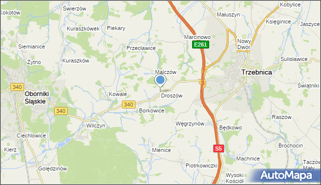 mapa Droszów, Droszów na mapie Targeo