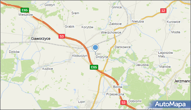 mapa Drożyna, Drożyna na mapie Targeo