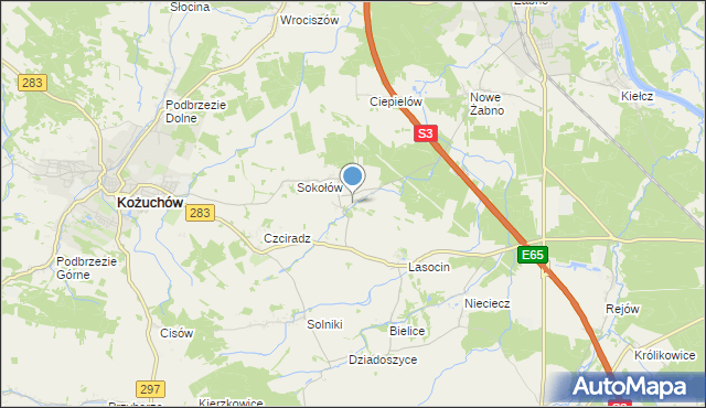 mapa Drwalewice, Drwalewice gmina Kożuchów na mapie Targeo
