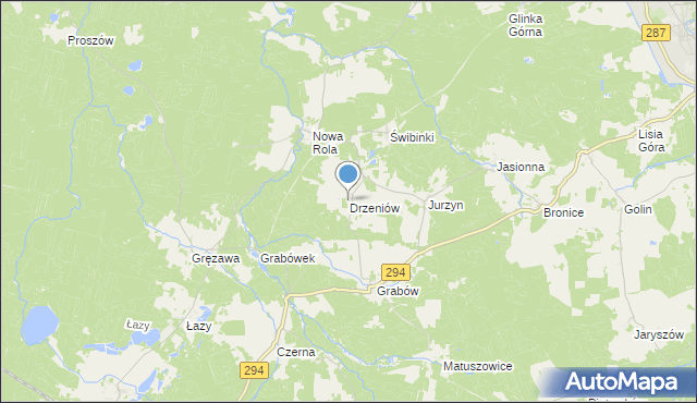 mapa Drzeniów, Drzeniów gmina Tuplice na mapie Targeo