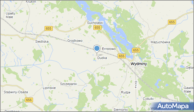 mapa Dudka, Dudka gmina Wydminy na mapie Targeo