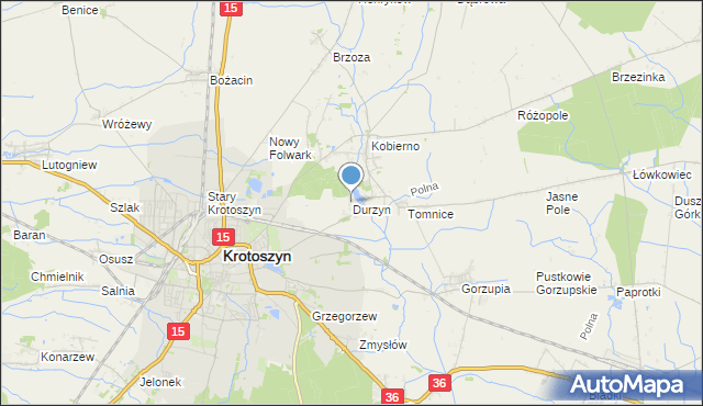 mapa Durzyn, Durzyn na mapie Targeo