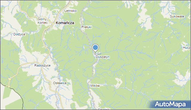 mapa Duszatyn, Duszatyn na mapie Targeo