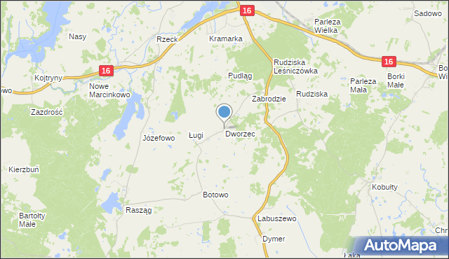 mapa Dworzec, Dworzec na mapie Targeo