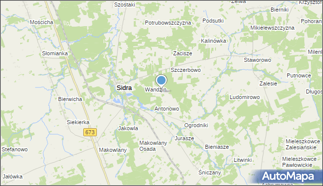 mapa Dworzysk, Dworzysk gmina Sidra na mapie Targeo