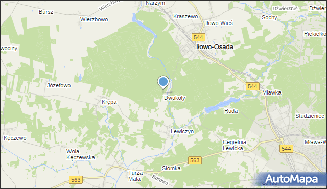 mapa Dwukoły, Dwukoły na mapie Targeo