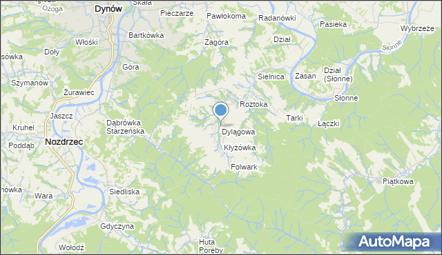 mapa Dylągowa, Dylągowa na mapie Targeo