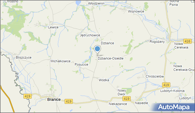 mapa Dzbańce-Osiedle, Dzbańce-Osiedle na mapie Targeo