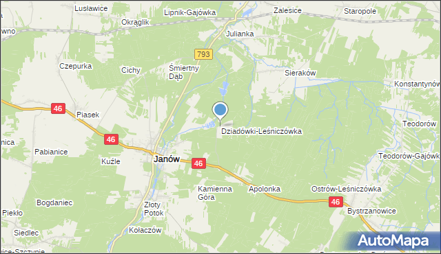 mapa Dziadówki-Leśniczówka, Dziadówki-Leśniczówka na mapie Targeo