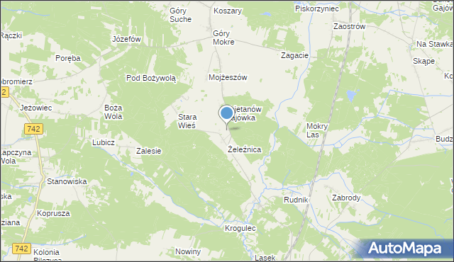 mapa Dziady, Dziady gmina Przedbórz na mapie Targeo