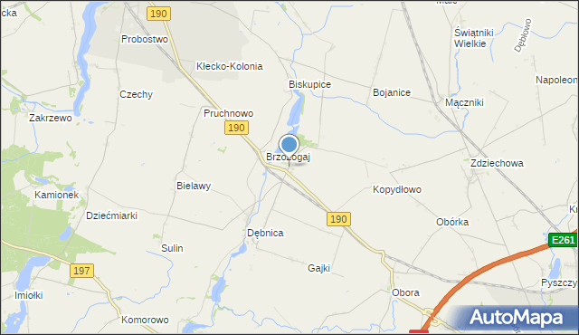 mapa Działyń, Działyń gmina Kłecko na mapie Targeo
