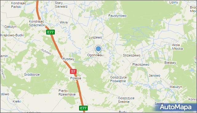 mapa Dziektarzewo, Dziektarzewo na mapie Targeo